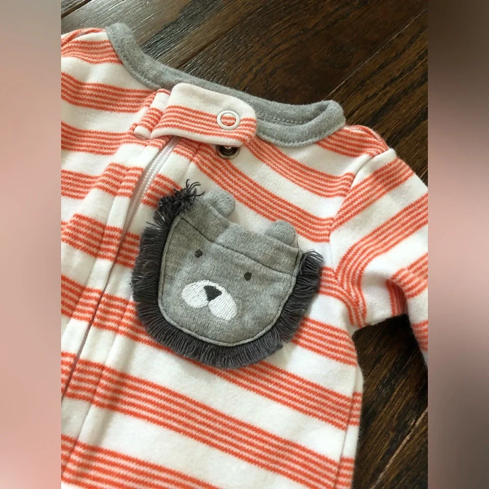 Bundle x4: Carter’s Boys NB Dinos/Lions/Sports/Tigers Footed Cotton One Pieces
